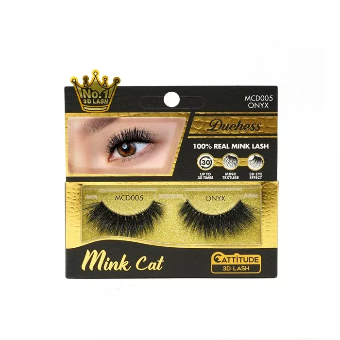 Ebin Mink Cat 100% Real Mink 3D Lash - Onyx