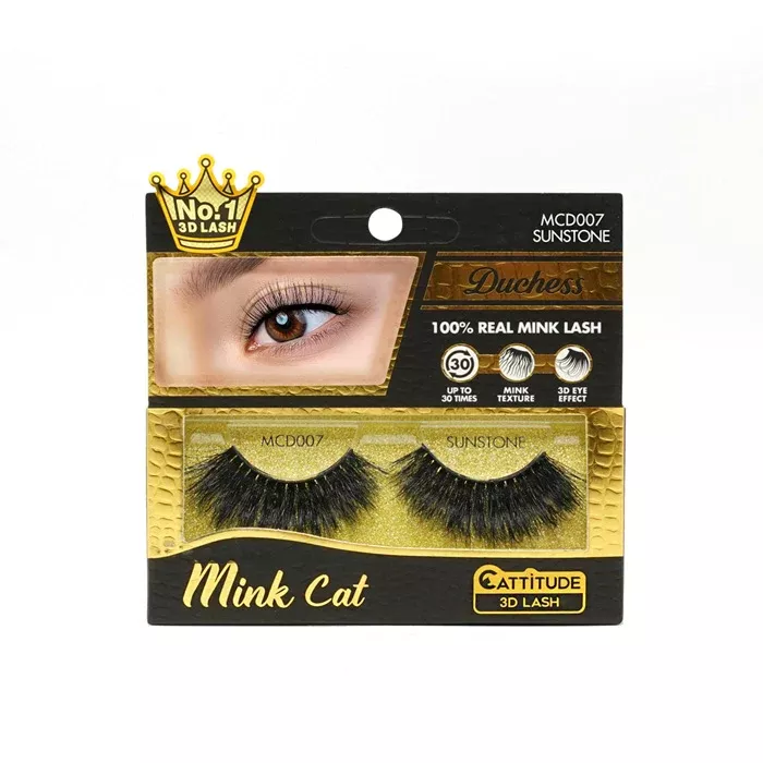Ebin Mink Cat 100% Real Mink 3D Lash - Sunstone