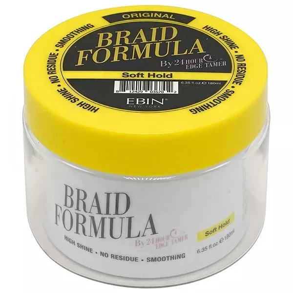 Ebin New York Braid Formula by 24 Hour Edge Tamer Soft Hold 6.35oz