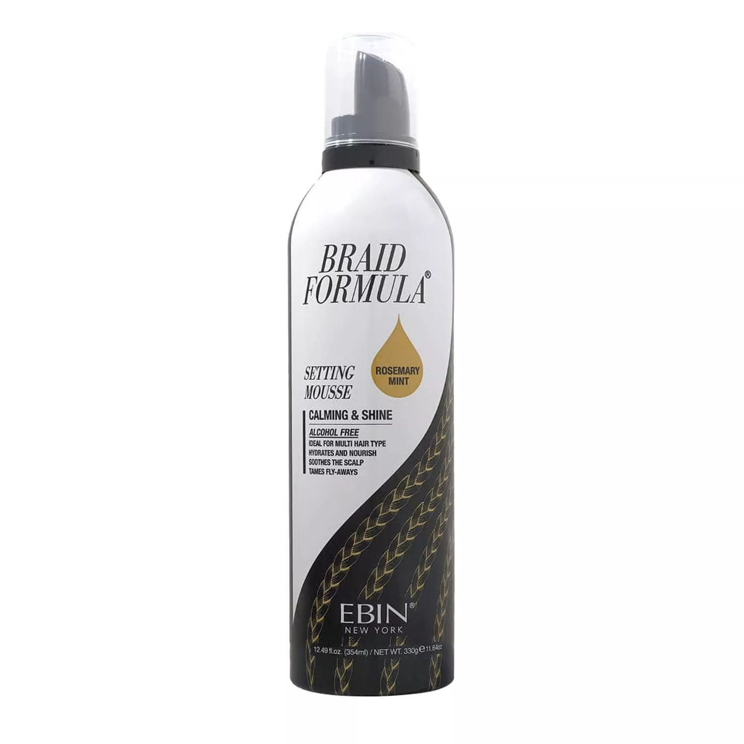 Ebin New York Braid Formula Calming & Shine Rosemary Mint Setting Mousse