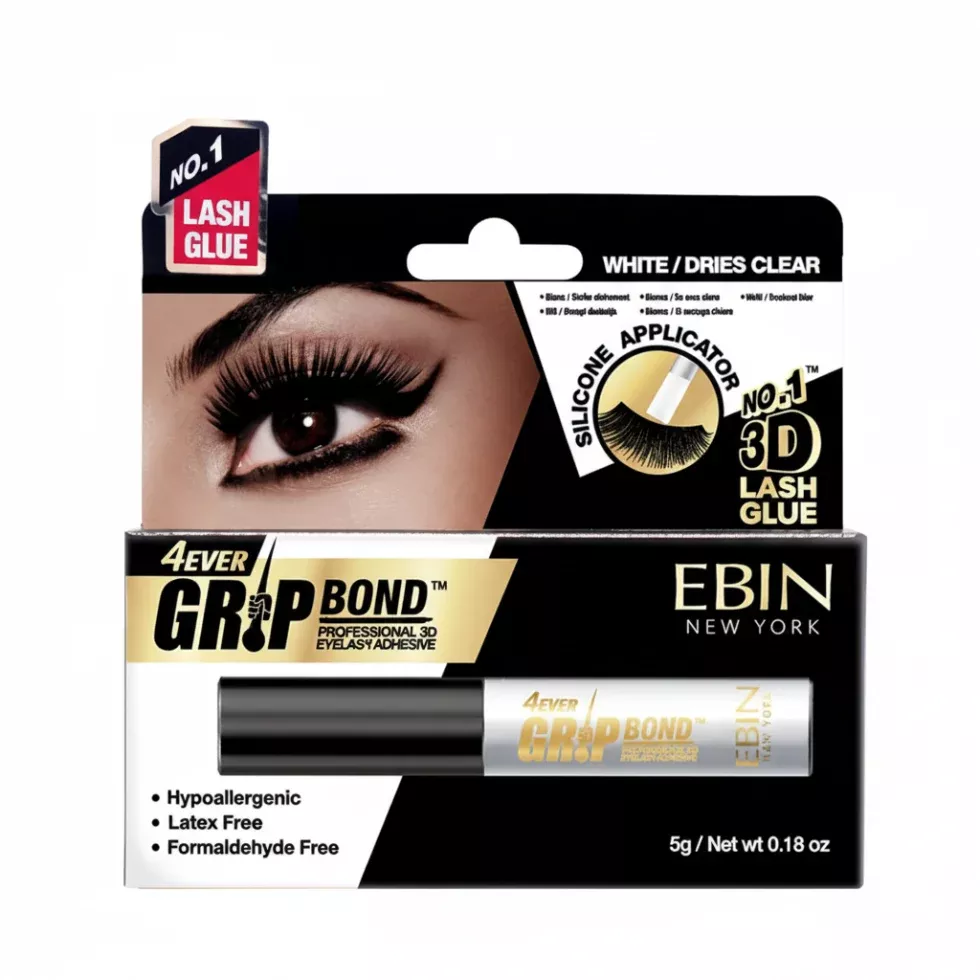 Ebin New York Grip Bond White Eyelash Adhesive 5g | Strong Long-Lasting Lash Glue