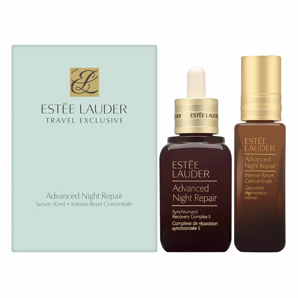 Estee Lauder Travel Exclusive Advanced Night Repair 2 Piece Set Includes: 0.68 oz Advanced Night Repair Intense Reset Concentrate+ 1.7oz Advanced Night Repair Synchronized Recovery Complex II-For All Skin Types
