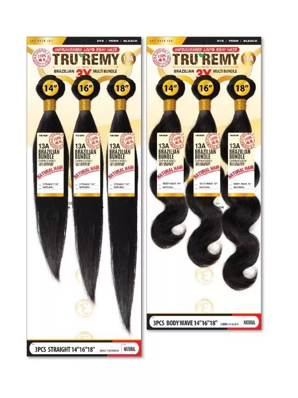 EVE HAIR TRU REMY BRAZILIAN 3X MULTI BUNDLE