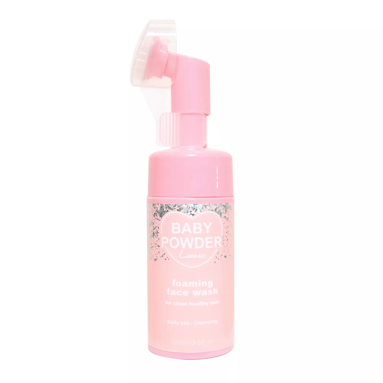 Face Foam Cleanser With Heart Massager Brush 3.5oz/100ml