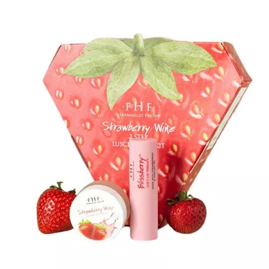 Farmhouse Fresh Strawberry Wine 2-Step Luscious Lip Kit