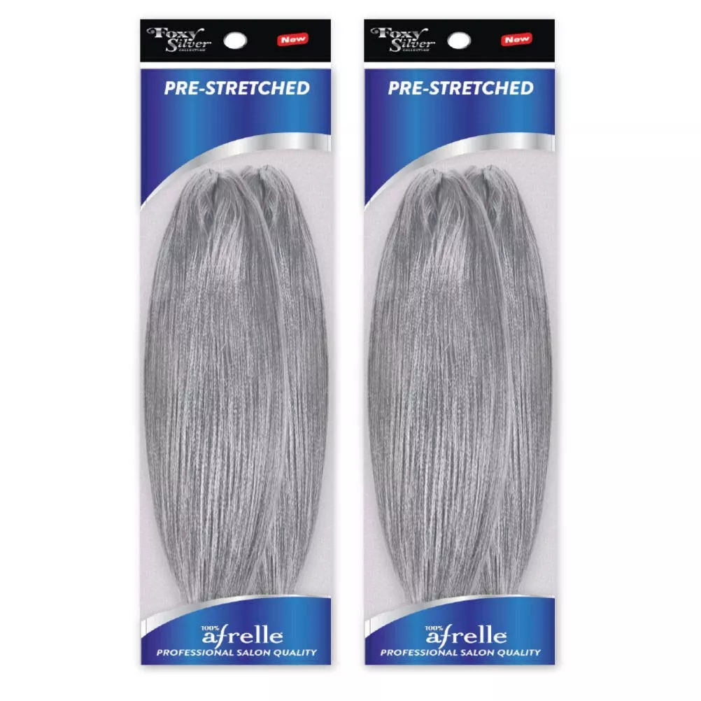 FOXY SILVER COLLECTION 100% AFRELLE PREMIUM SYNTHETIC 2X PRE-STRETCHE D 18 "