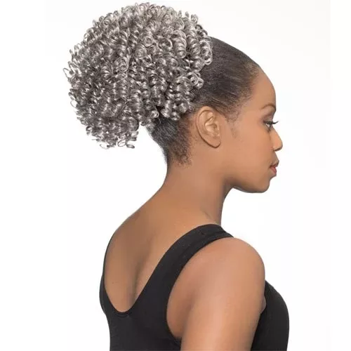 Foxy Silver Drawstring Ponytail - DS 008