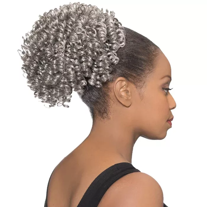 Foxy Silver Drawstring Ponytail - DS 014