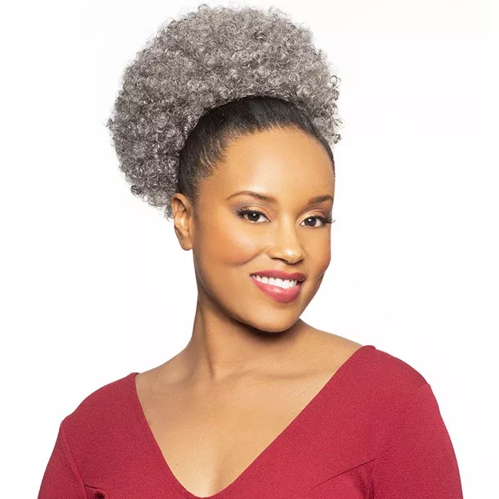 Foxy Silver Drawstring Ponytail - DS 015