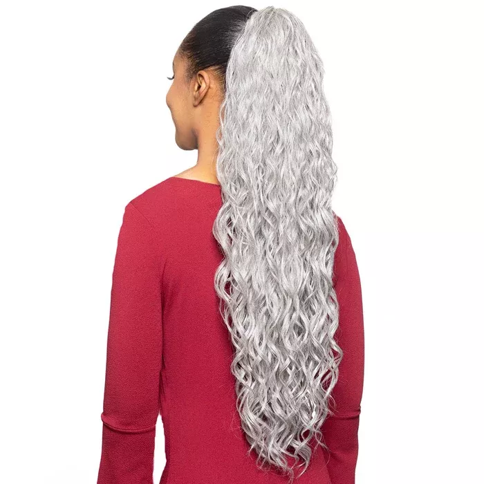 Foxy Silver Drawstring Ponytail - DS017