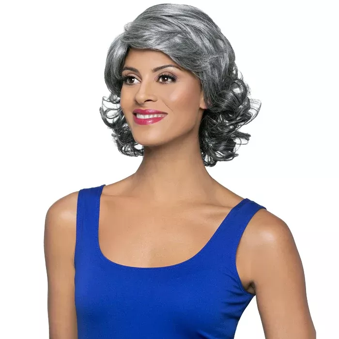 Foxy Silver Salt N Pepper Natural Lace Top Full Wig - EMMELA