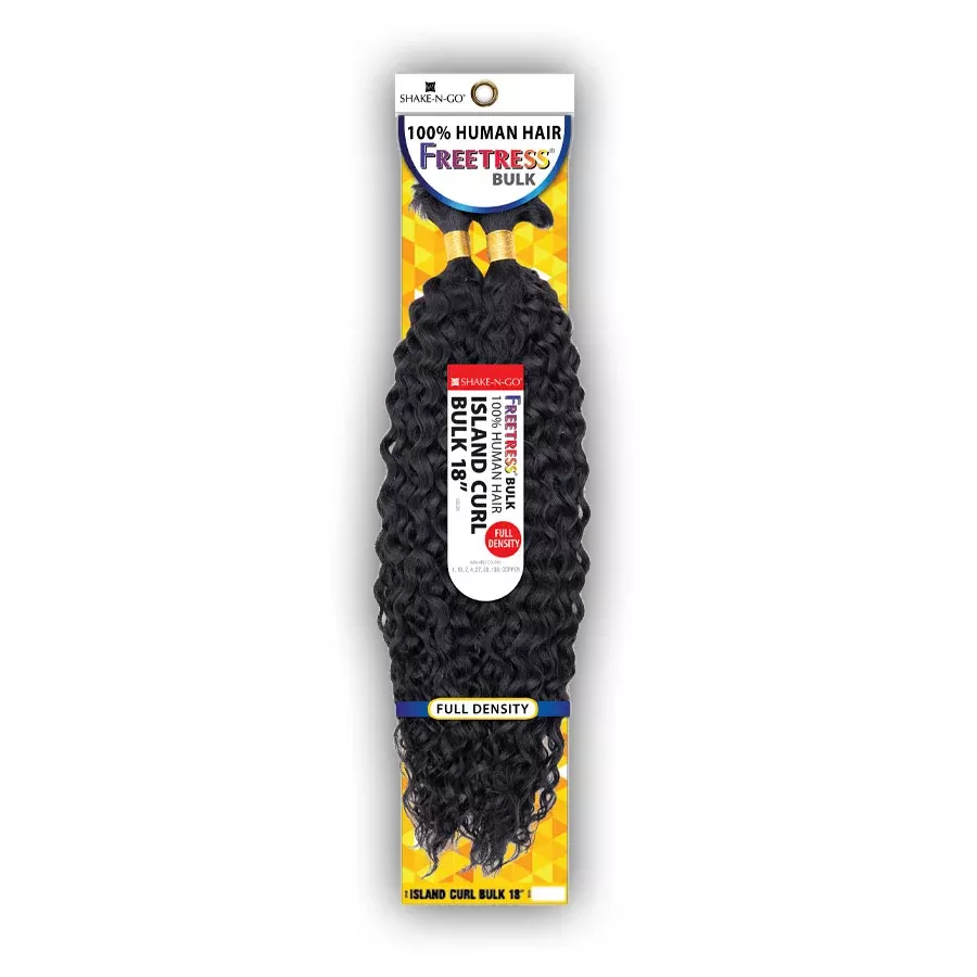 Freetress 100% Human Hair Braid - ISLAND CURL BULK 18