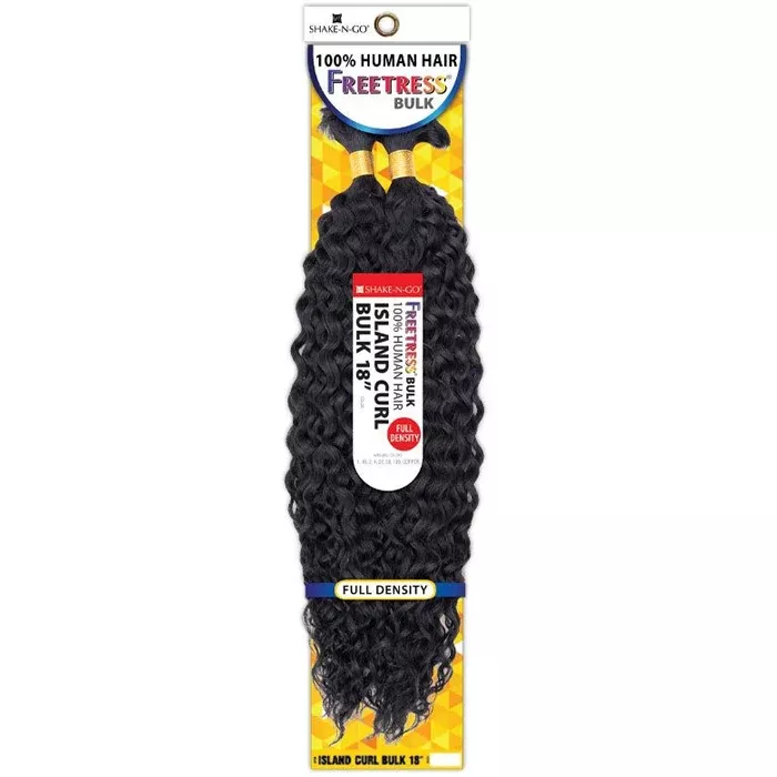 Freetress 100% Human Hair Braids - ISLAND CURL BULK 18"