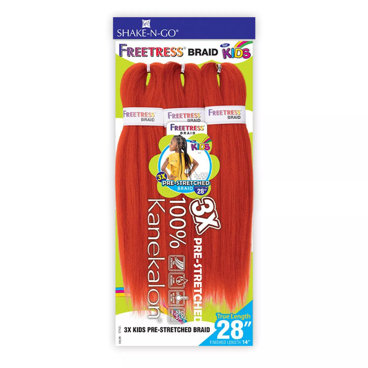 FreeTress Braids 3X Kids Pre-Stretched Braids 14"
