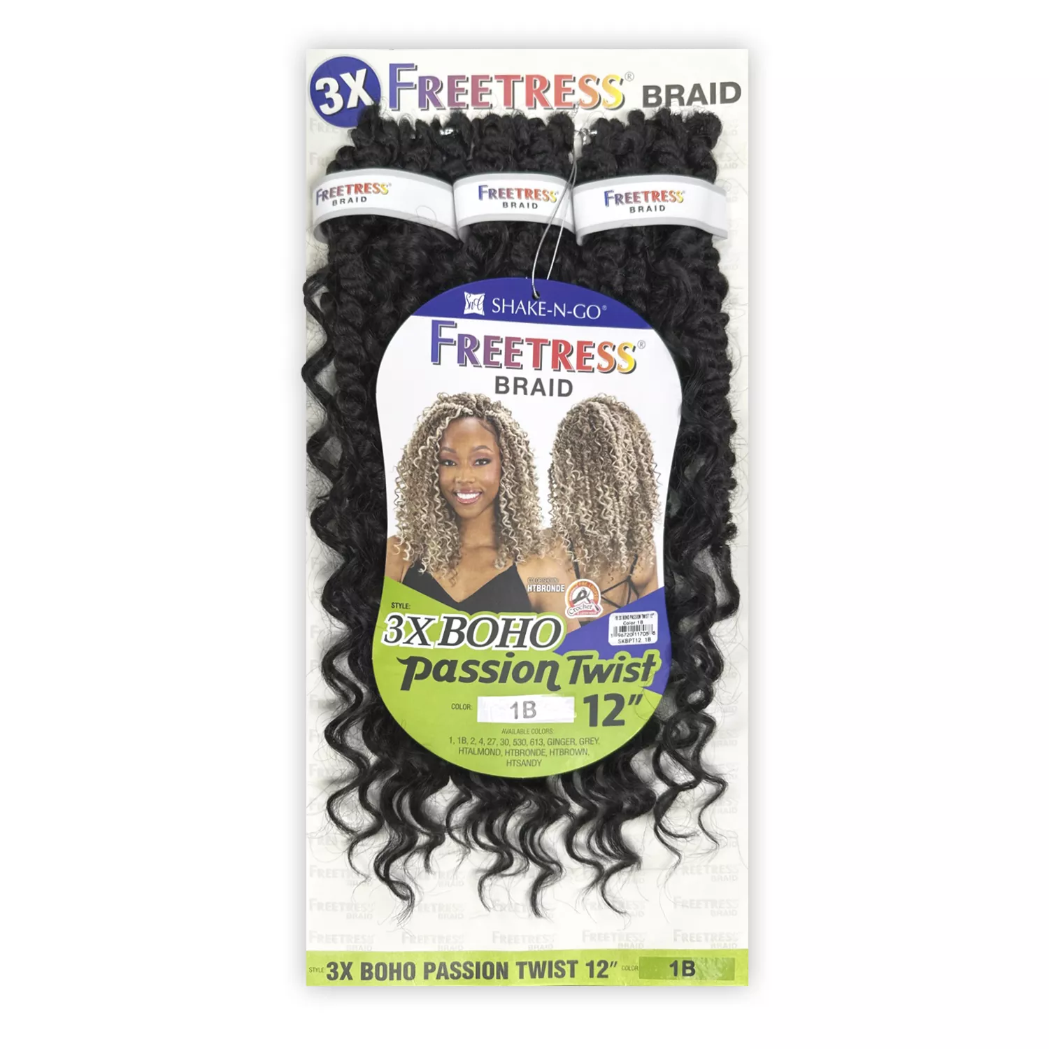 FreeTress Crochet Braids 3X Boho Passion Twist 12"
