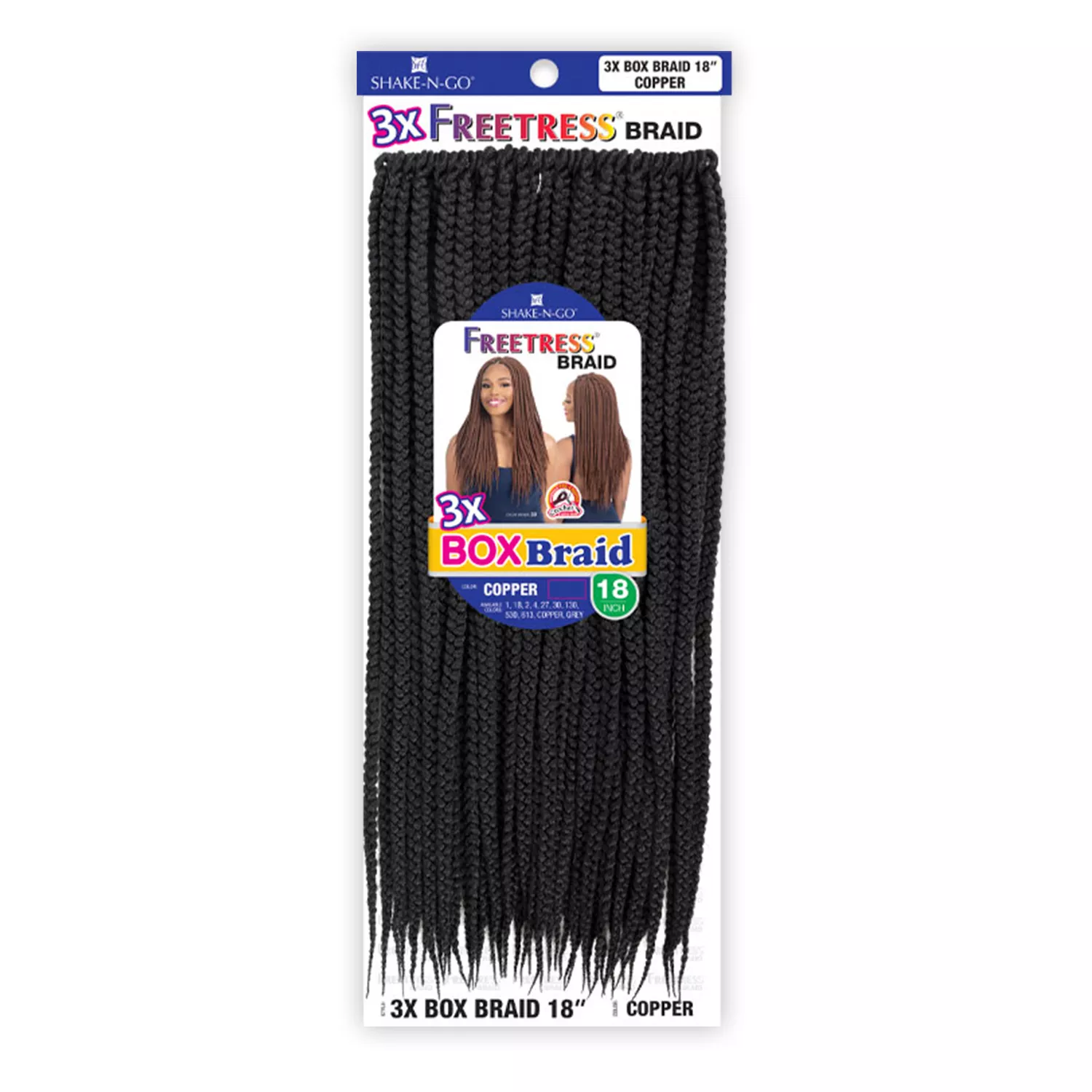 FreeTress Crochet Braids 3X Box Braid 18"