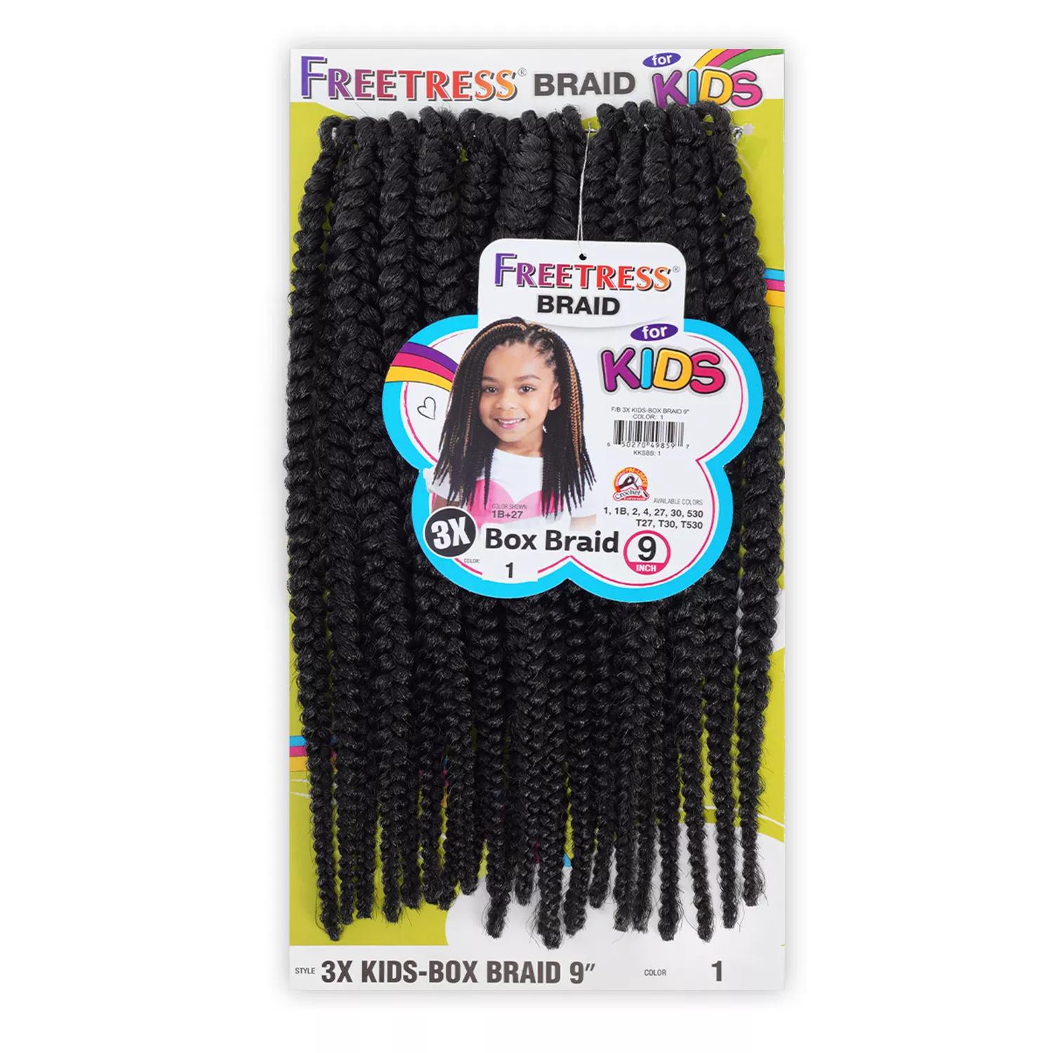 FreeTress Crochet Braids 3X Kids Box Braid 9"