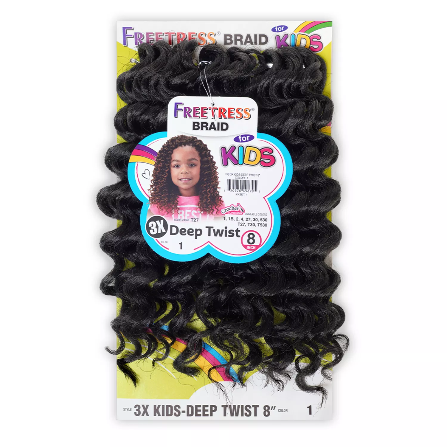 FreeTress Crochet Braids 3X Kids Deep Twist 8"