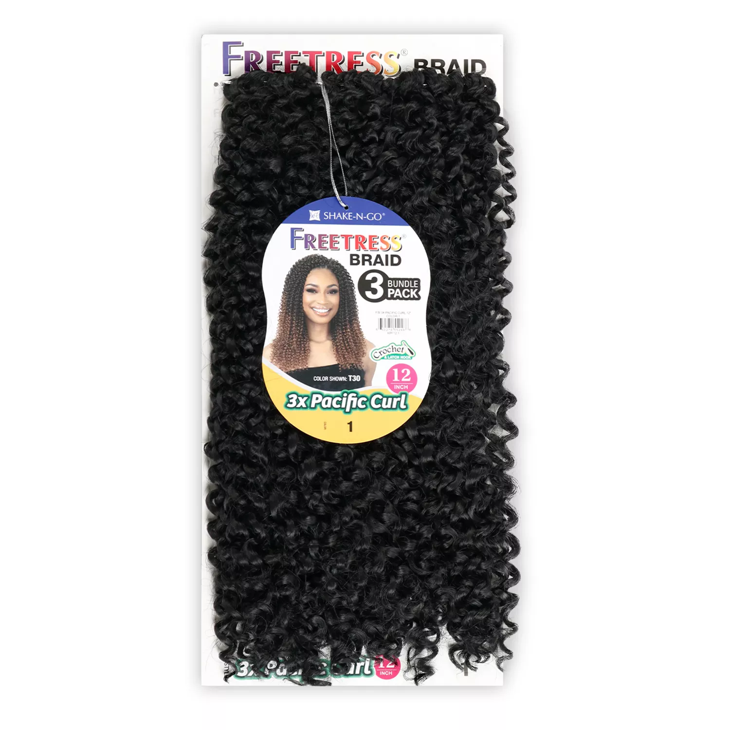 FreeTress Crochet Braids 3X Pacific Curl 12"
