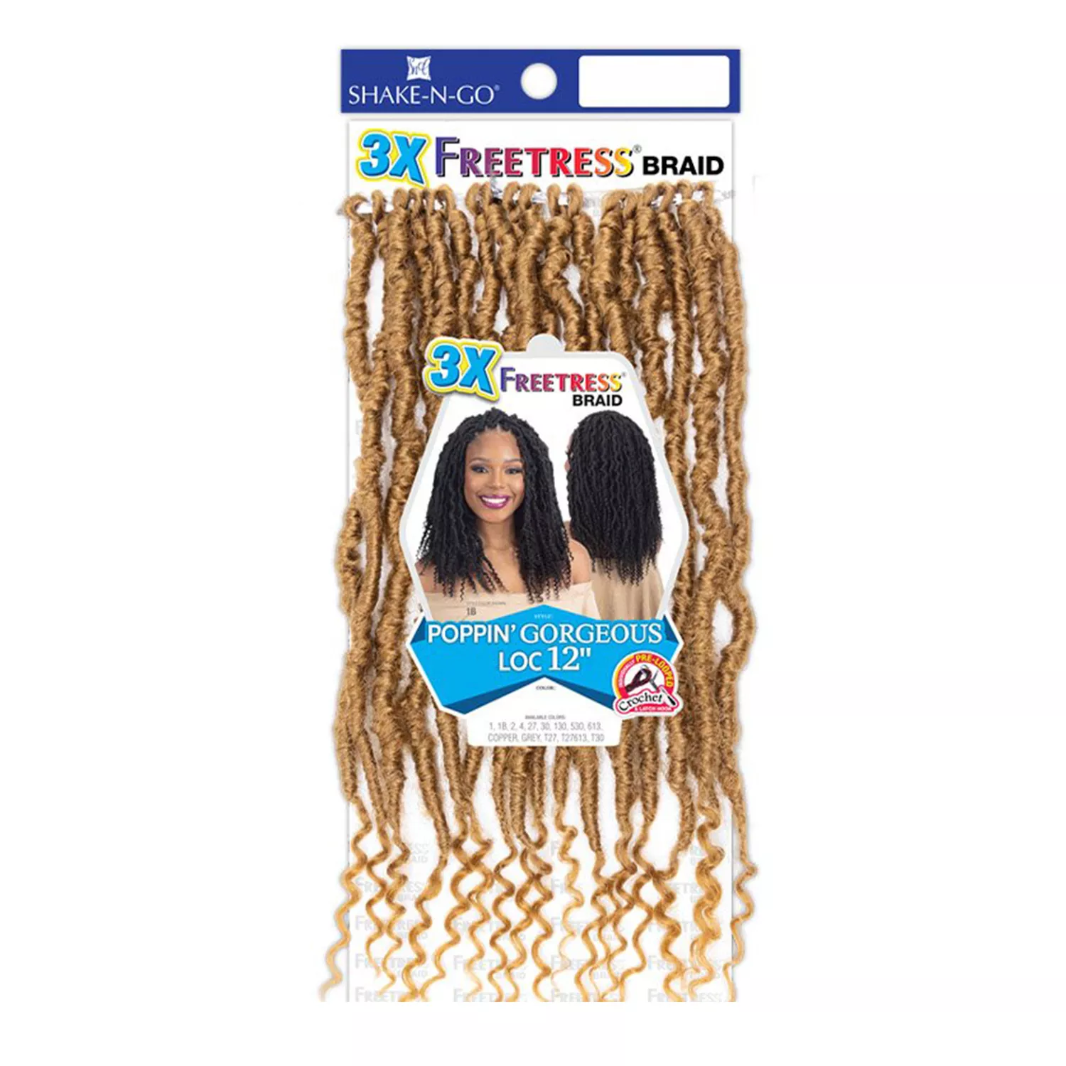 FreeTress Crochet Braids 3X Poppin' Gorgeous Loc 12"