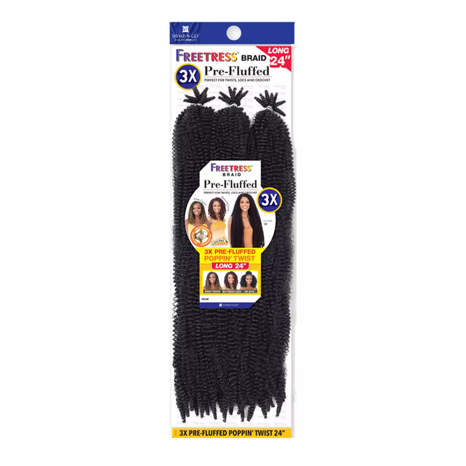 FreeTress Crochet Braids 3X Pre-Fluffed Poppin Twist 24"
