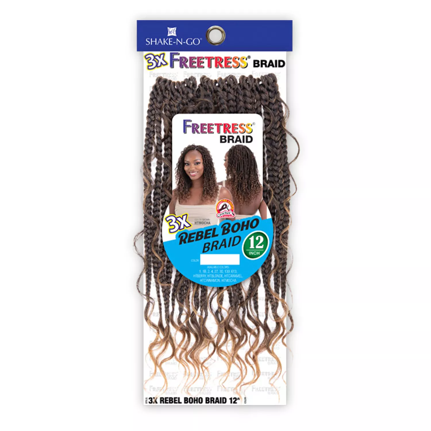 FreeTress Crochet Braids 3X Rebel Boho Braid 12"