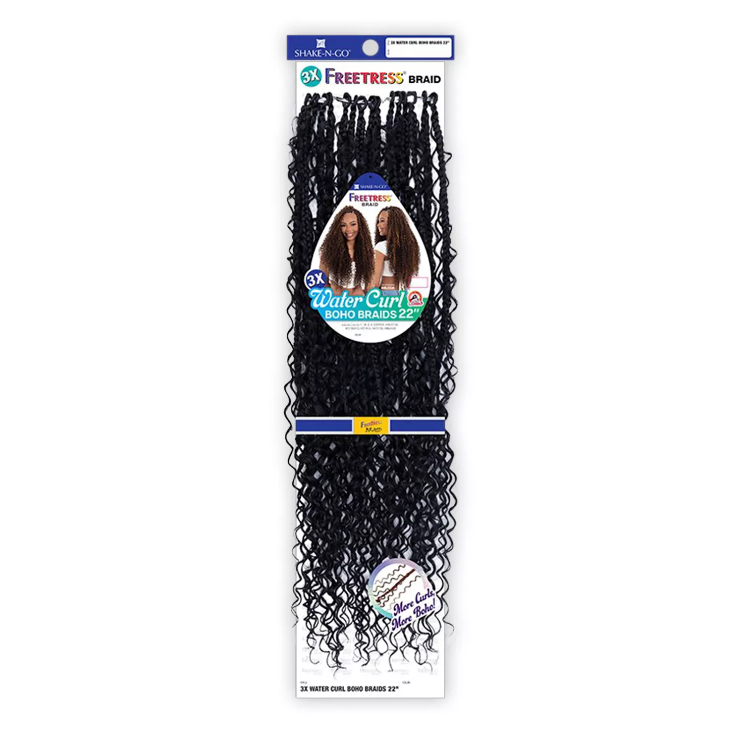 FreeTress Crochet Braids 3X Water Curl Boho Braids 22"