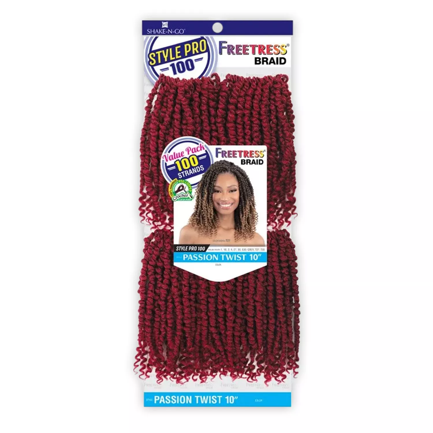 FreeTress Crochet Braids Style Pro 100 Passion Twist 10"