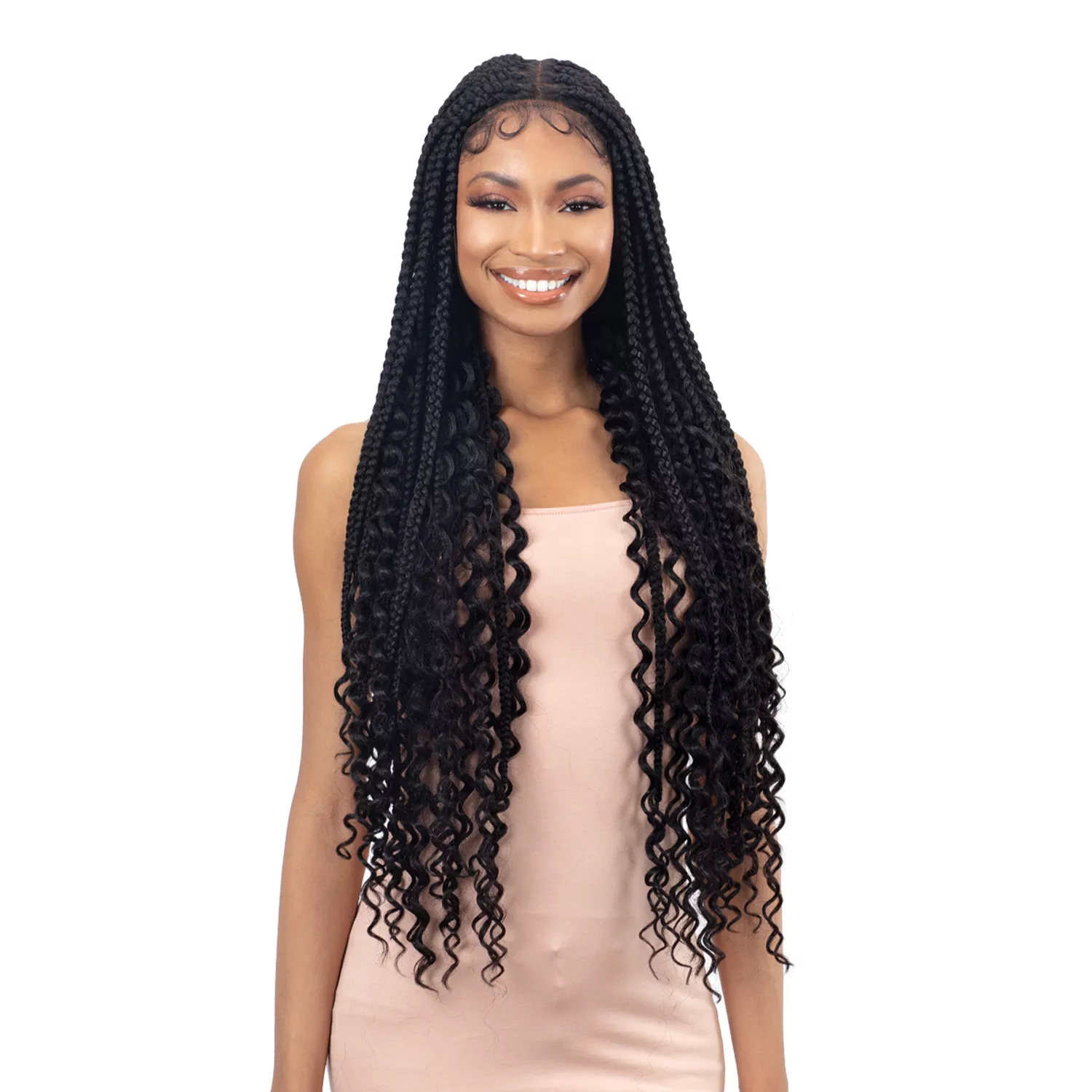 FreeTress Equal Braided HD Lace Front Wig Freedom Part Knotless Boho Box