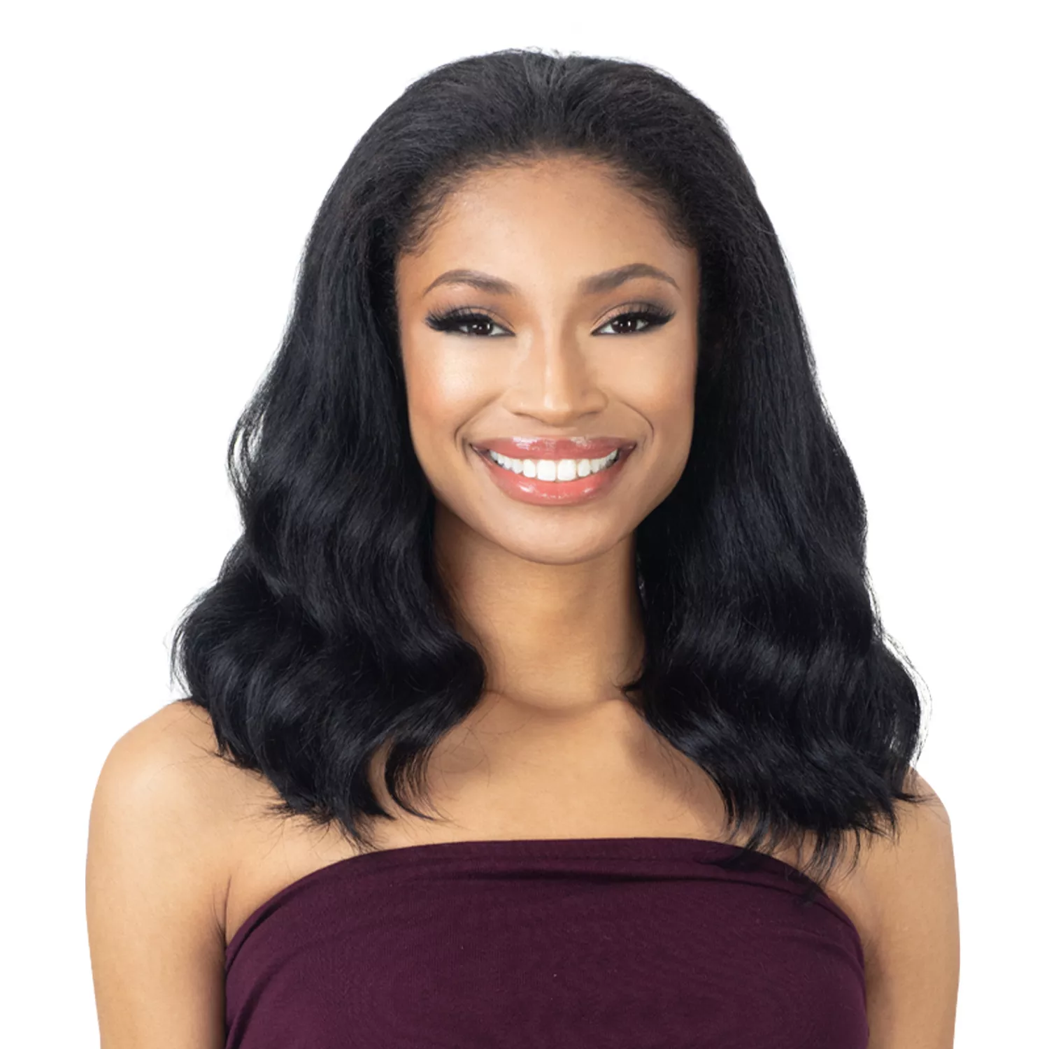 FreeTress Equal Half Wig Drawstring Full Cap Natural Me Natural Pressed Waves