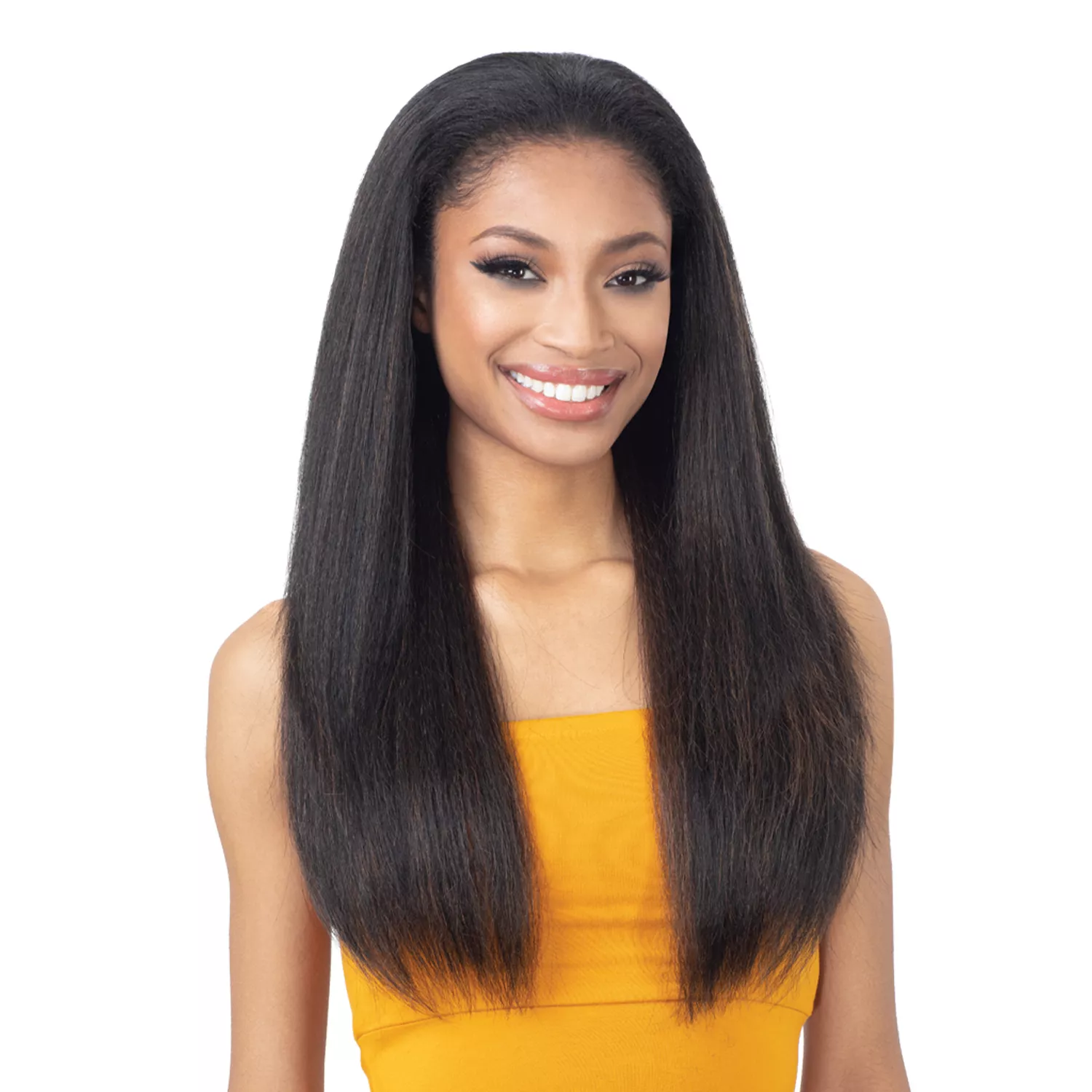 FreeTress Equal Half Wig Drawstring Full Cap Natural Me Natural Pressed Yaky