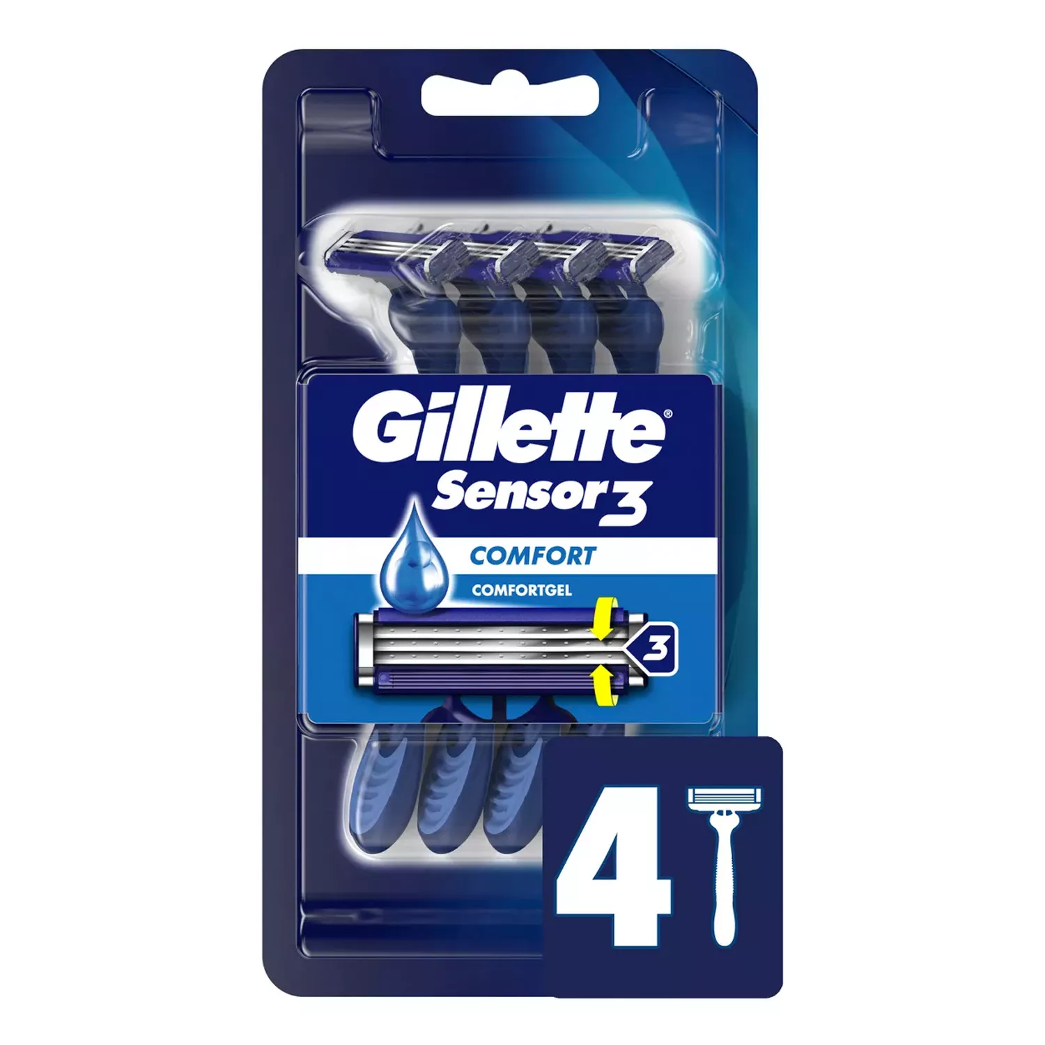 Gillette Sensor3 Comfort Men's Disposable Razors 4ct