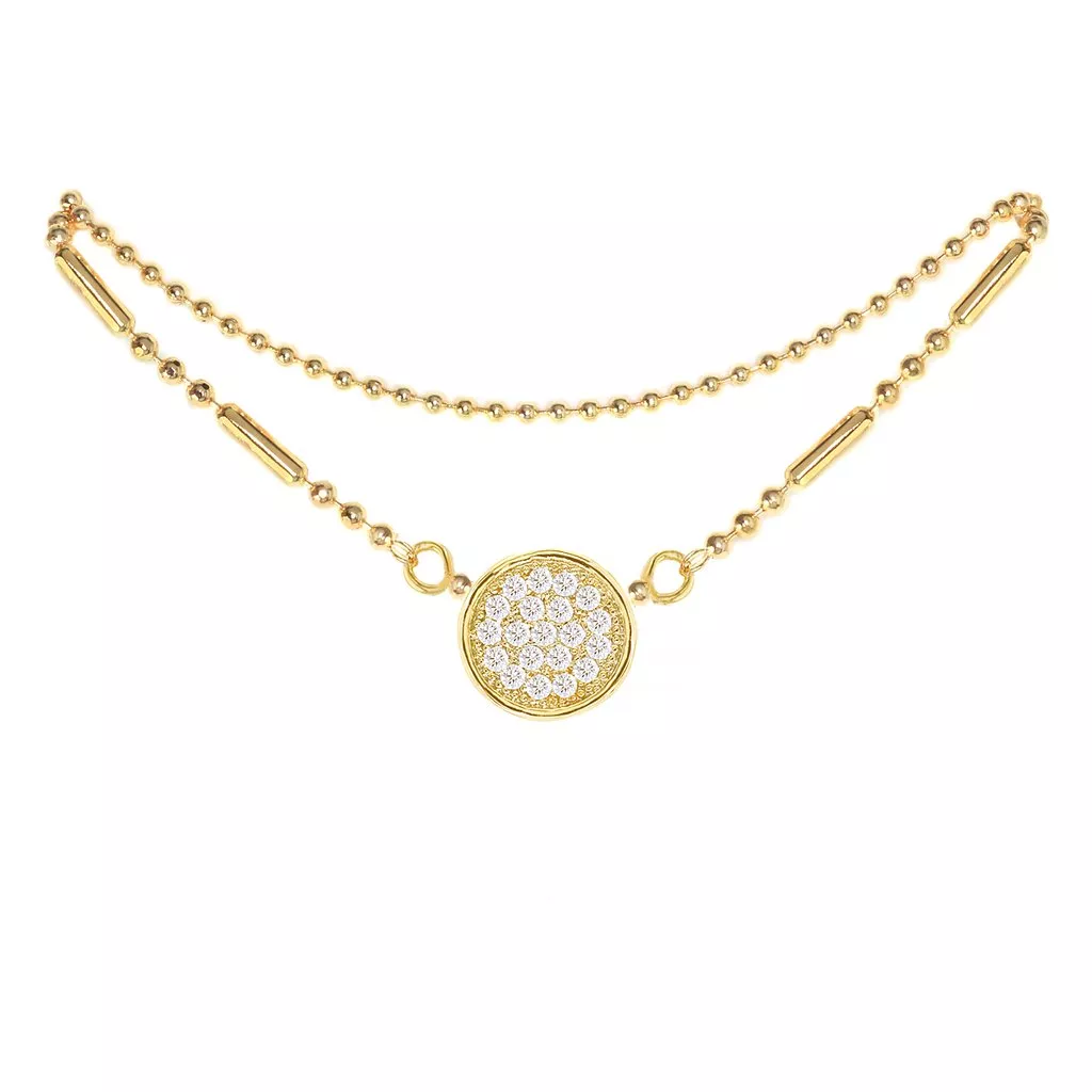 GNS Cubic Zirconia Circle Anklet
