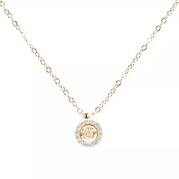 GNS CUBIC ZIRCONIA DROP DANCING STONE PENDANT NECKLACE - CZN204