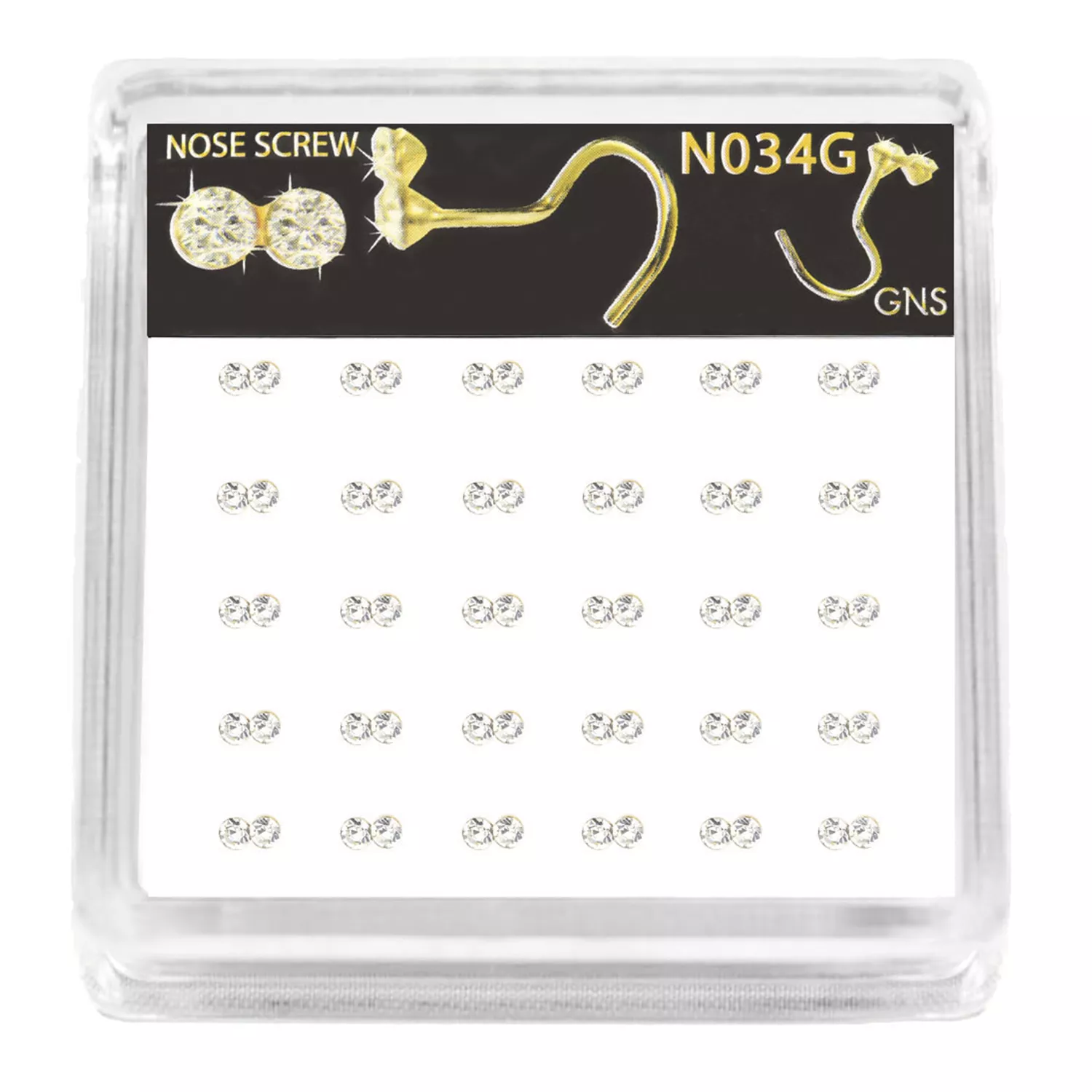 GNS Nose Round 2 Stone 30pcs