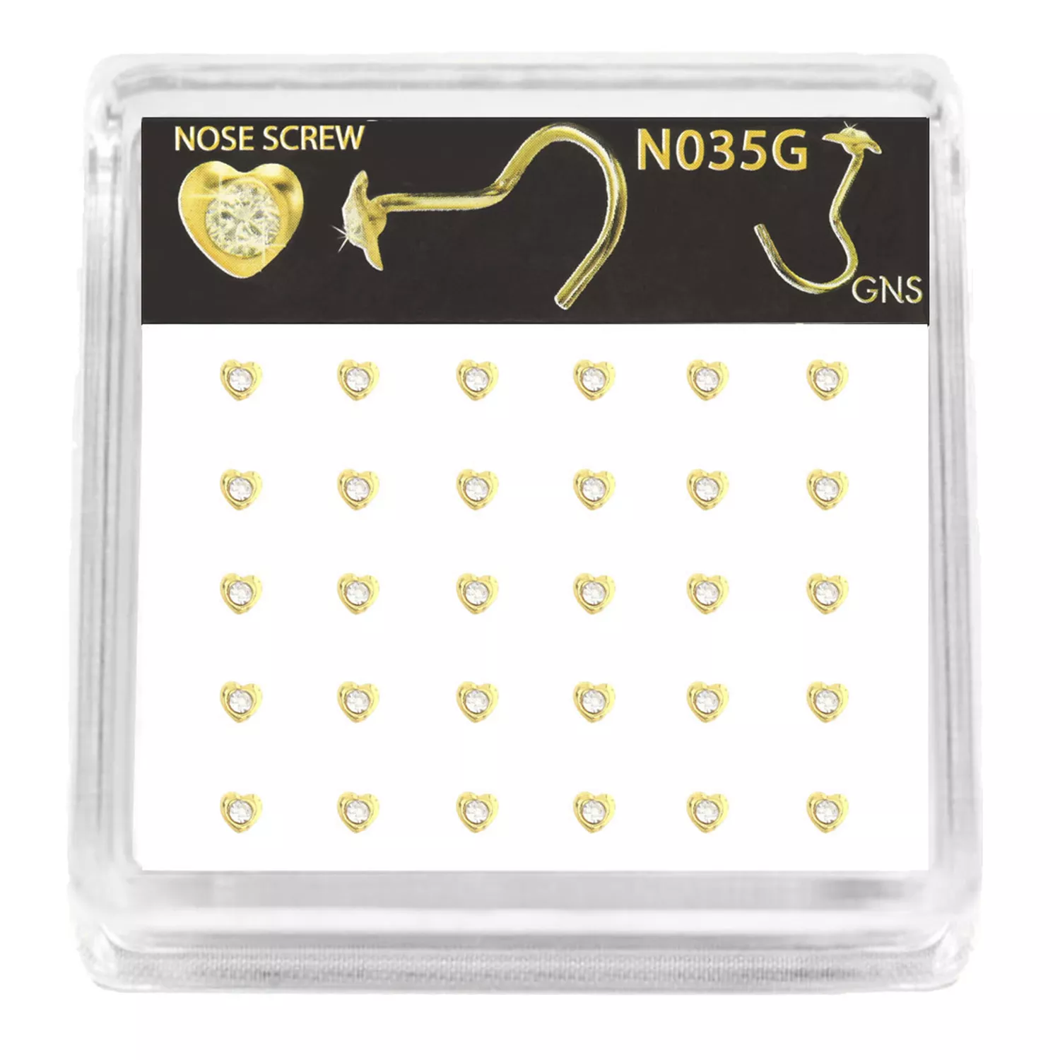 GNS Nose Round Heart 30pcs