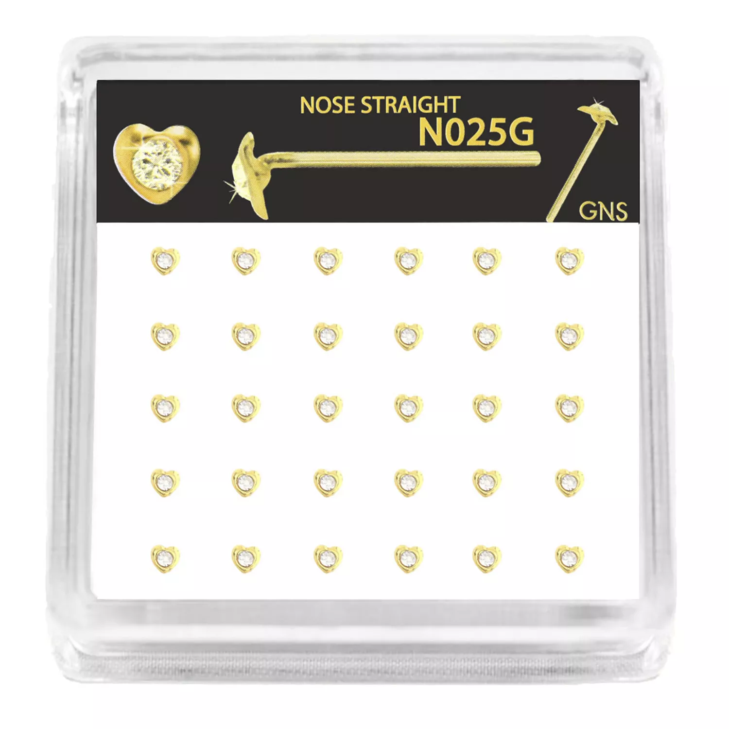 GNS Nose Straight Heart 30pcs