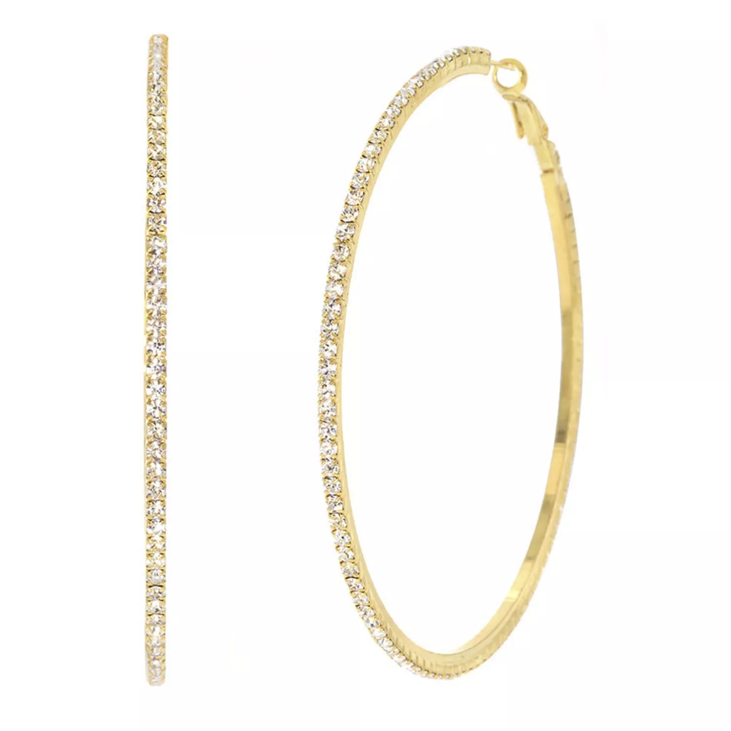GNS Rhinestone Hoop Earring Gold