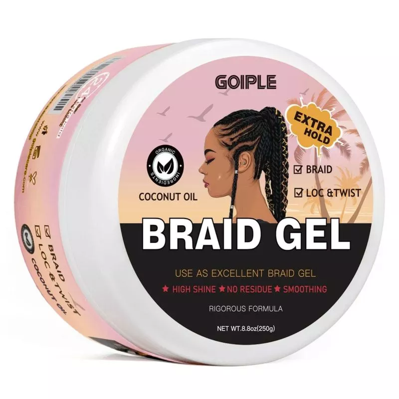 GOIPLE EXTRA HOLD HIGH SHINE BRAID GEL FOR TWIST, LOC, BRAIDS -STRAWBERRY