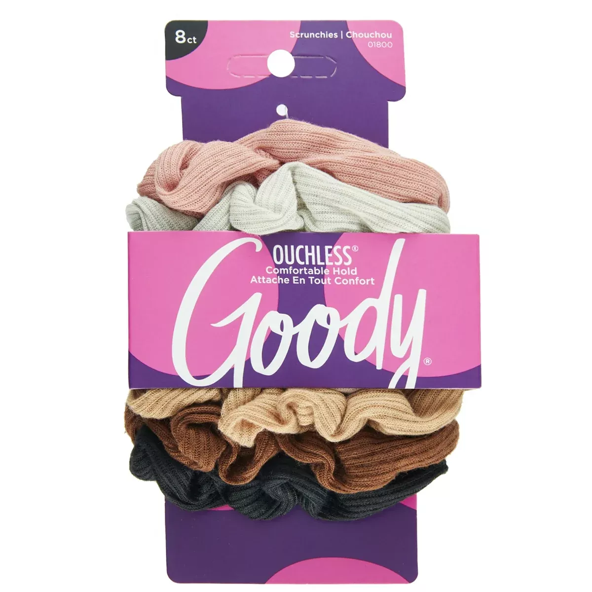 Goody #01800Ouchless Comfort Hold Scrunchies 8PCS