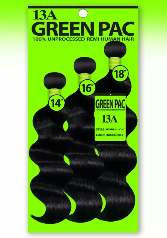 GREEN PACK 100% HUMAN HAIR MULTI 3PCS - BODY WAVE