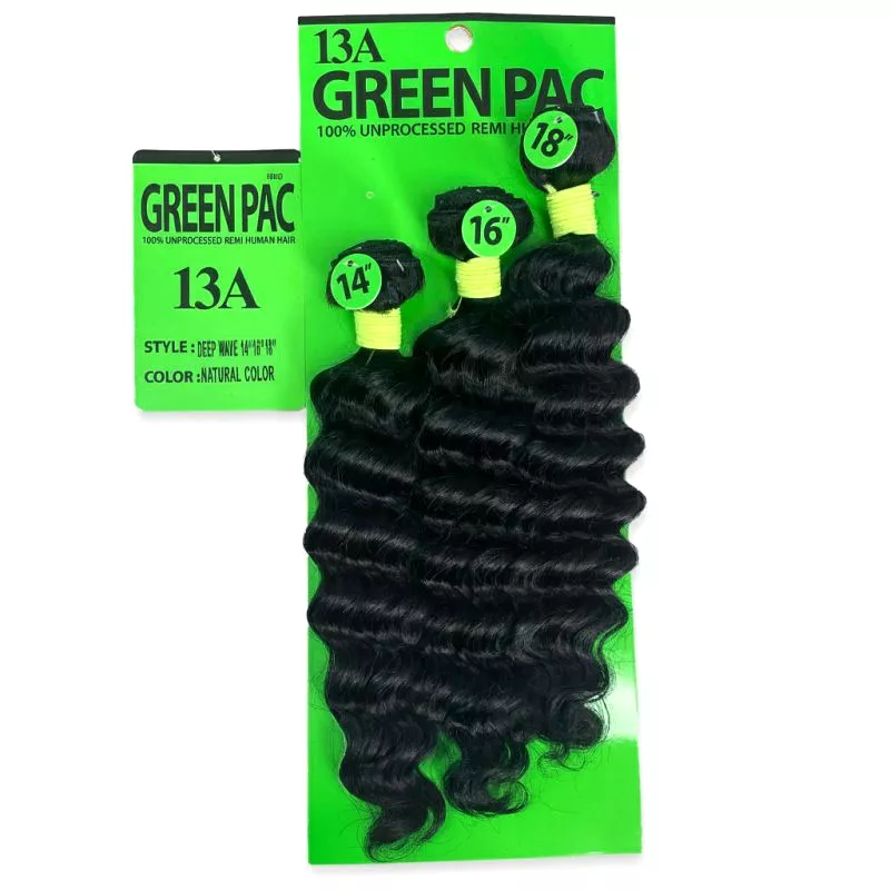 GREEN PACK 100% HUMAN HAIR MULTI 3PCS - DEEP WAVE