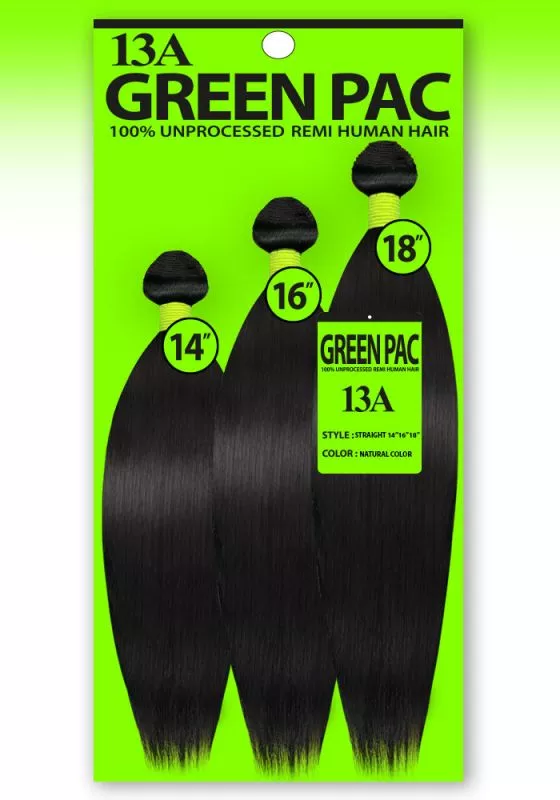 GREEN PACK 100% HUMAN HAIR MULTI 3PCS - STRAIGHT
