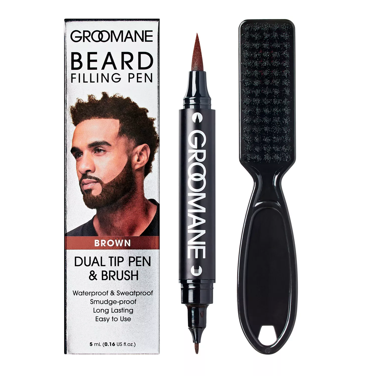 Groomane Beard Filling Dual Tip Brush Pen 0.16oz/ 3ml