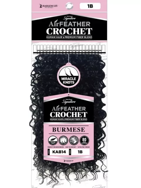 Harlem 125 Kima Signature Human Hair Blend Air Feather Crochet Braid-BURMESE” (KAB)