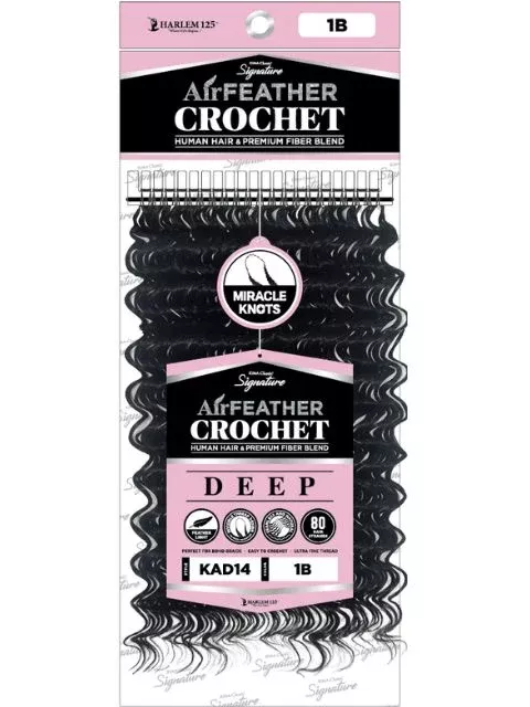 Harlem 125 Kima Signature Human Hair Blend Air Feather Crochet Braid-(KAD) DEEP”
