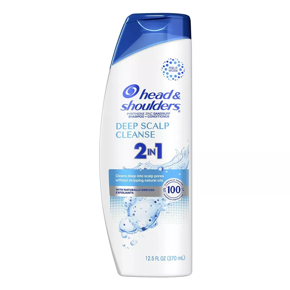 Head and Shoulders 2 in 1 Dandruff Shampoo and Conditioner, Deep Scalp Cleanse, 12.5 Oz