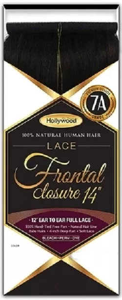 Hollywood 100% Remy Human Hair LACE FRONTAL CLOSURE 14 Inch