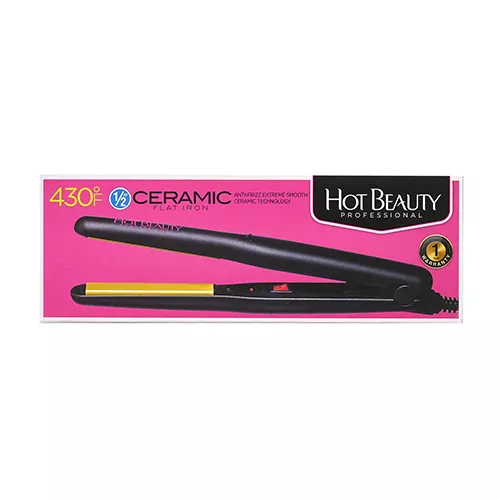 HOT BEAUTY ANTI-FRIZZ EXTREME SMOOTH CERAMIC FLAT IRON 1 /2 "