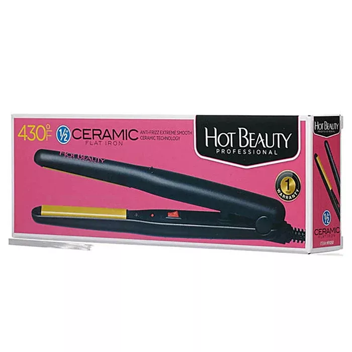 HOT BEAUTY Professional Ceramic Flat Iron 1/2"